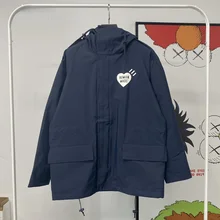 

HUMAN MADE Heart Duck Jacket Medium and Long Jacket Men Women 1:1 High Quality Human Made Hooded Jacket