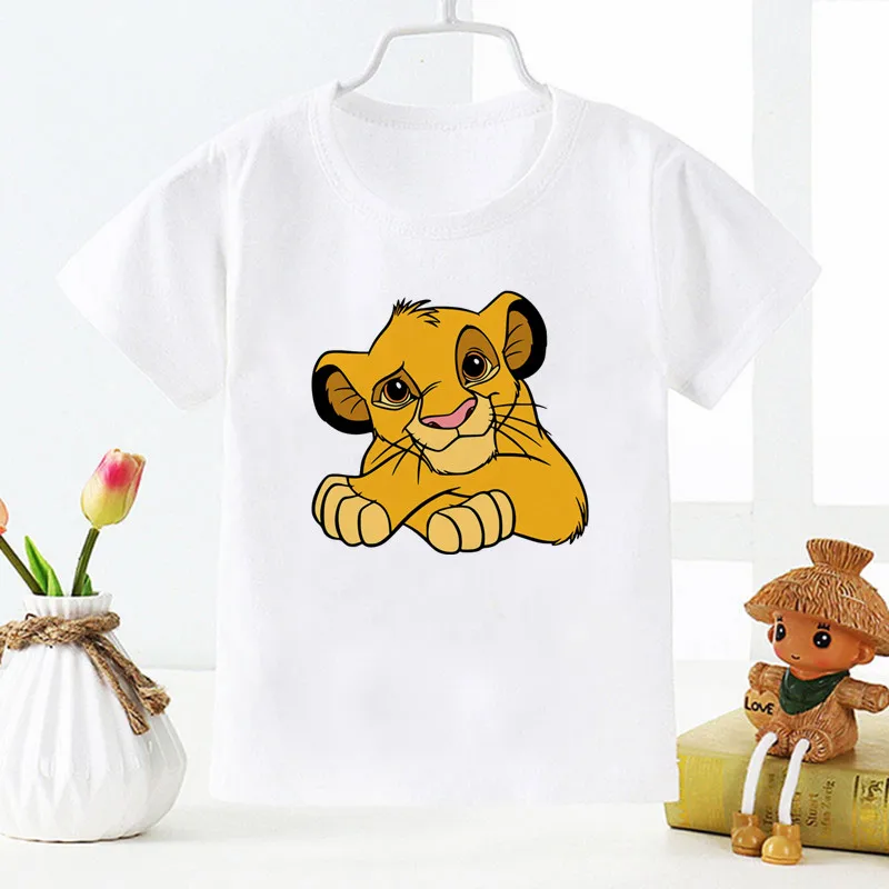 The Lion King Simba T Shirt Kids Boys Clothes White Short Sleev T-shirts Summer Children Clothing Baby Tops 1-12 Years Old 2