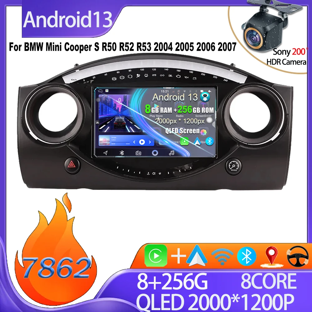 

Android 13 для BMW Mini Cooper S R50 R52 R53 2004 2005 2006 2007 Carplay Bluetooth Mirror Link сенсорный экран интеллектуальная система