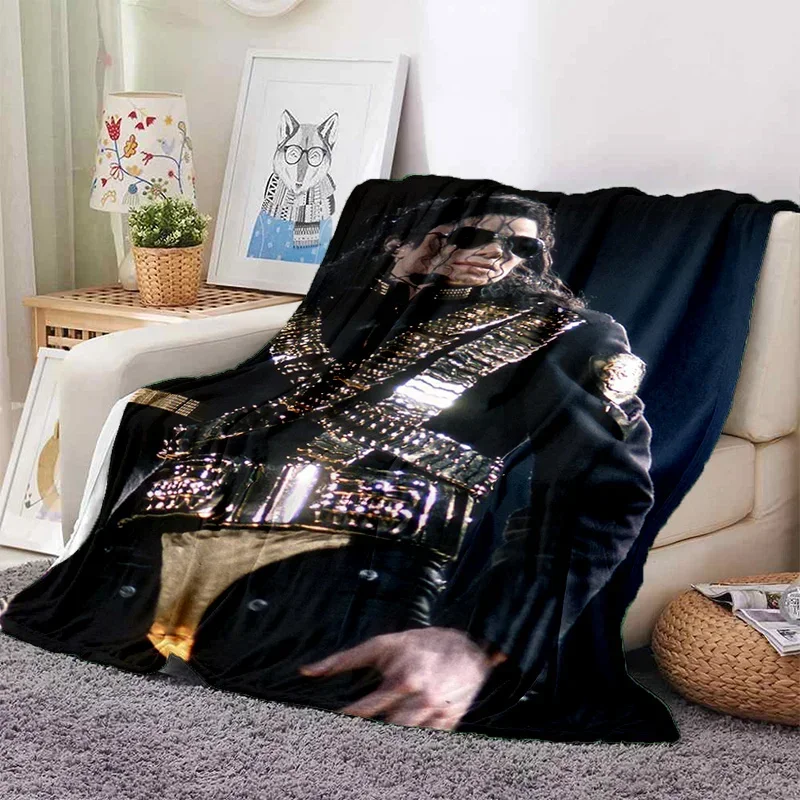 MJ King of Pop Michael Jackson Soft Flannel Blanket for Beds Bedroom Sofa Picnic,Throw Blanket for Cover Outdoors Leisure Gift