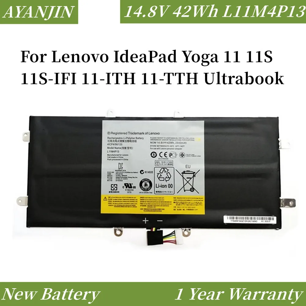 Bateria do Portátil para Lenovo Ideapad Yoga 11 11s 11s-ifi 11-ith 11-tth Ultrabook 14.8v 42wh L11m4p13 4icp4 56 120 4icp4 56 126