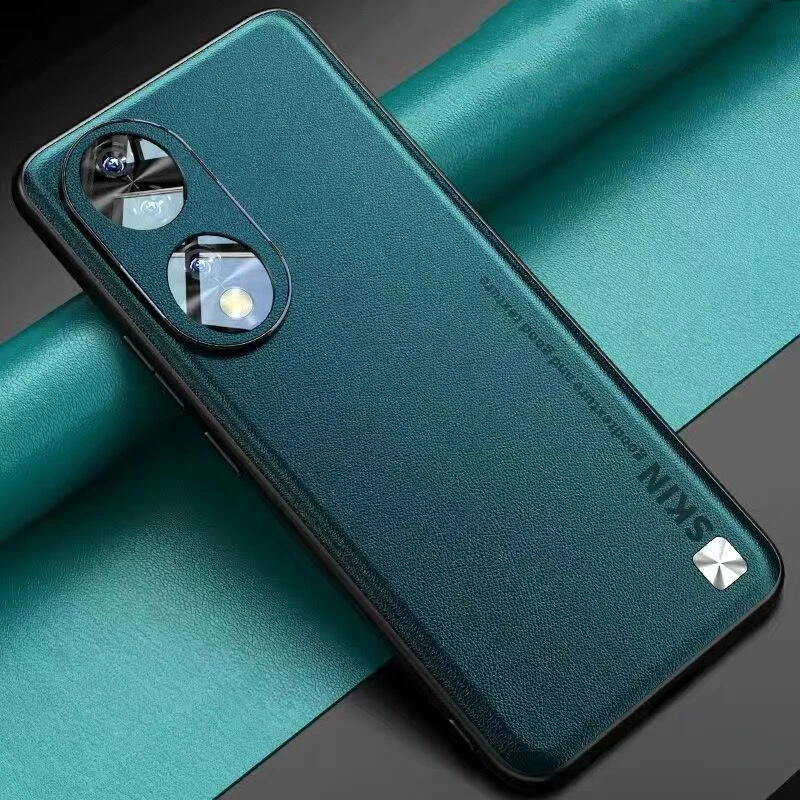 Luxury Leather Shockproof Phone Case with Camera Protection - Stylish Silicone Bumper Cover