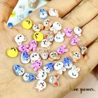 Random Mixed 3D Resin Luminous Rabbit Nail Charms Cute Cartoon Dog Rabbit Chicken Nail Art Decorations Phone Case Accessories 1
