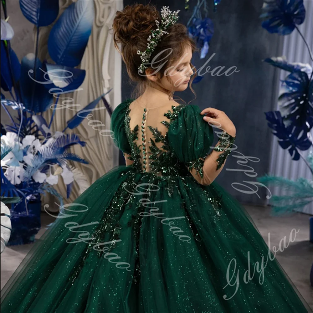 Amazing Ball Gown Green Tulle Princess Dress Sweet 15 Dress Y5405