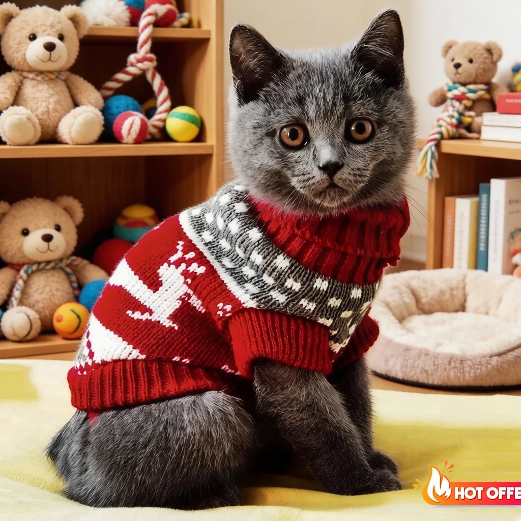 귀여운 고양이 스웨터 의상 겨울 따뜻한 애완 동물 옷 고양이용 카텐 스피닉스 ..