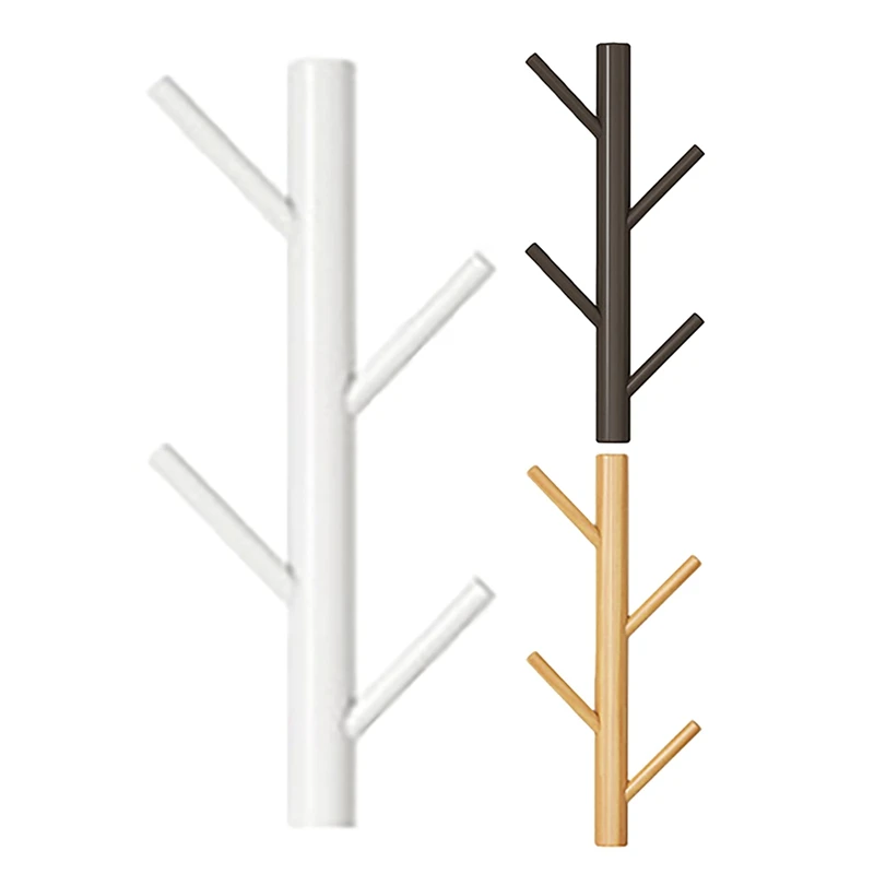 Wooden Hanging Coat Rack Wall Hook Tree Branch Coat Rack Modern Wall