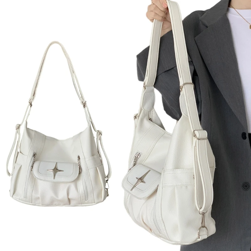 

Backpack PU Leather Shoulder Bag for Daily Use Large Capacity Women Handbag
