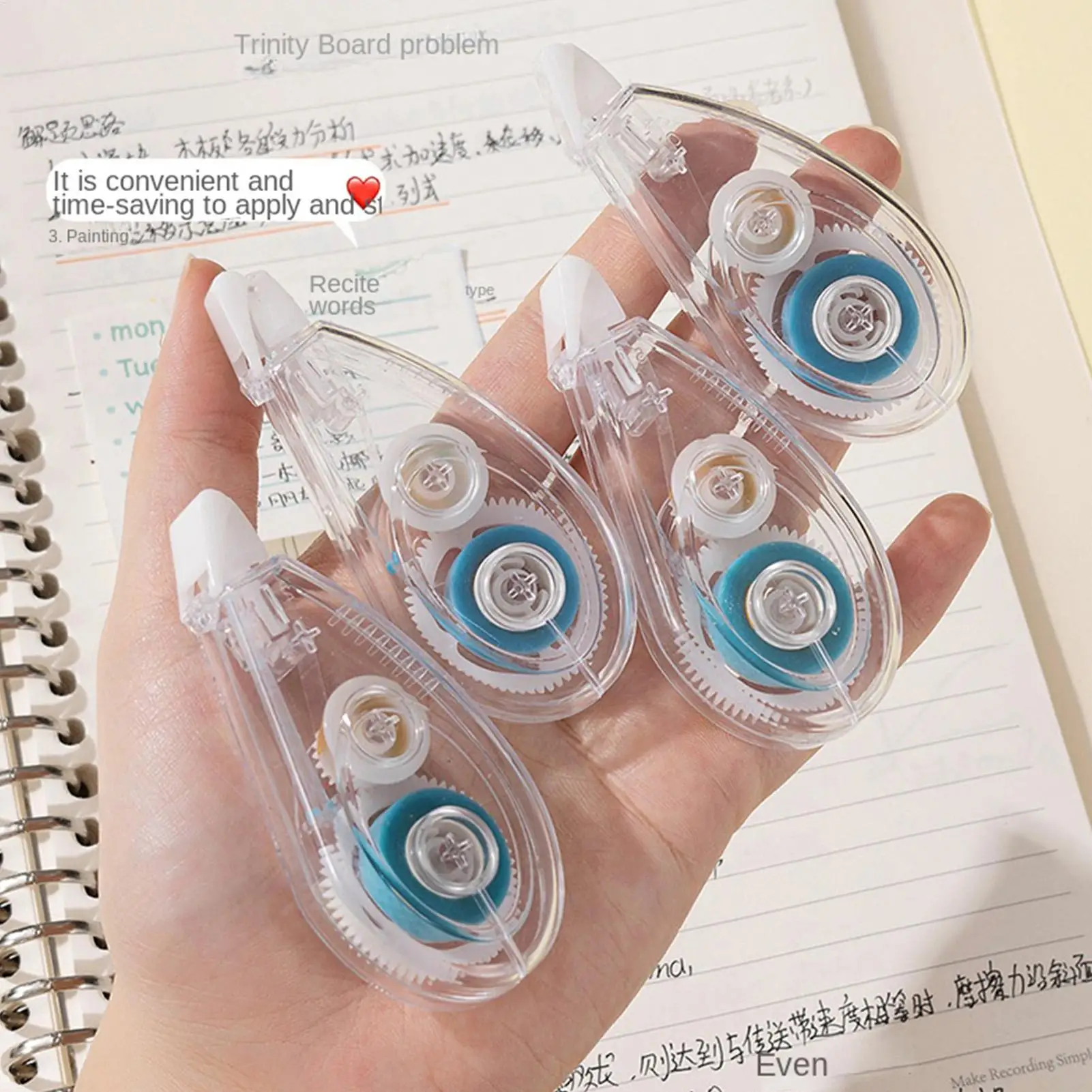 테이프 롤러 양면 4개 카드 제작용 접착제 공예용 접착 테이프 롤러 스크랩북커 저널러 교사 학생용