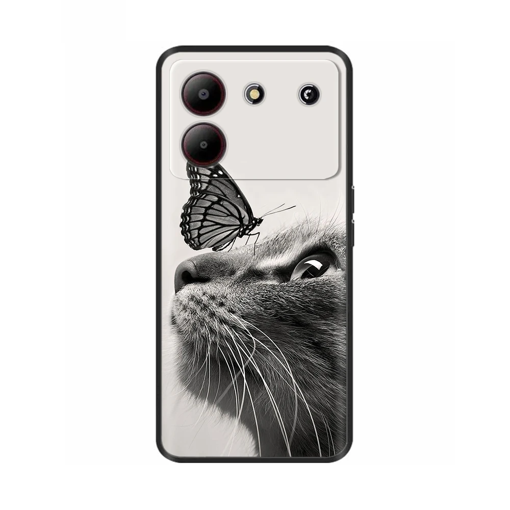 Silicone Painted Soft Protective Black Cover with Cartoon Design