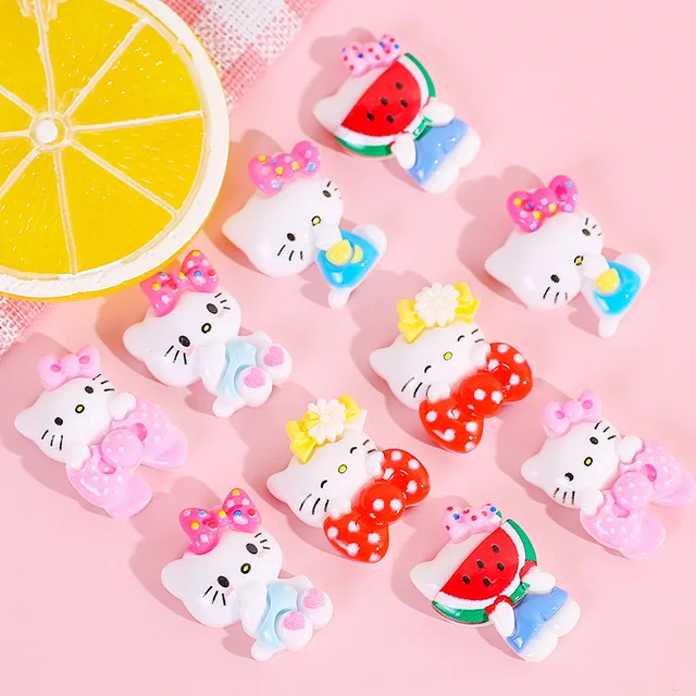 10 Db Új Aranyos Rajzfilm Állat Hello Cica Gyanta Cabochon Scrapbooking Barkács Ékszerek Hajtó Kézműves Dekorációs Kiegészítők