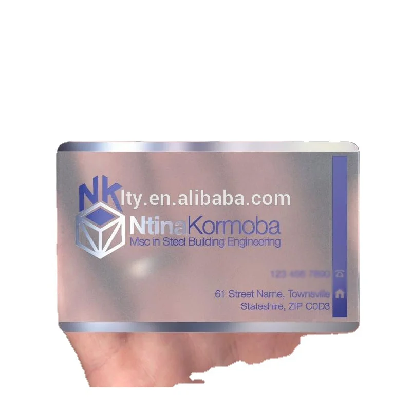 

Wholesales High Quality Waterproof Custom Design CR80 Clear Plastic Transparent Business Card