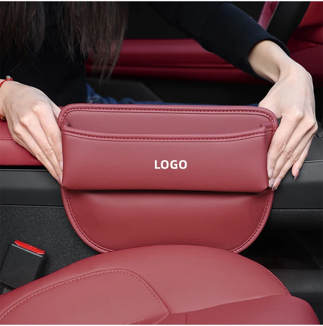 Leather Car Diy Logo Seat Crevice Storage Box Auto Multifunction Organizer  Gap Slit Filler Holder For Wallet Phone Storage Bag - AliExpress