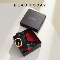 BeauToday Retro Belts Women Genuine Cow Leather Oval Metal Buckle Width 2.9cm Accessories 2023 Ladies Waistband Handmade 91004