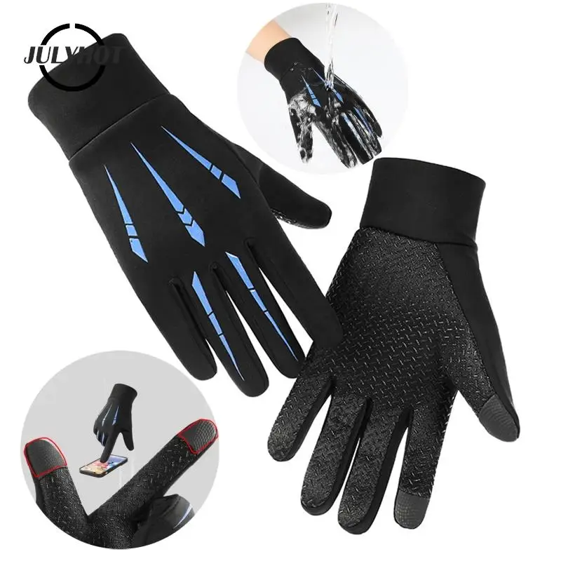 Cycling Gloves Winter Warm Cycling Gloves Wind Waterproof Breathable Nonslip Hiking Skiing Running Snowmobile Motorbike Men
