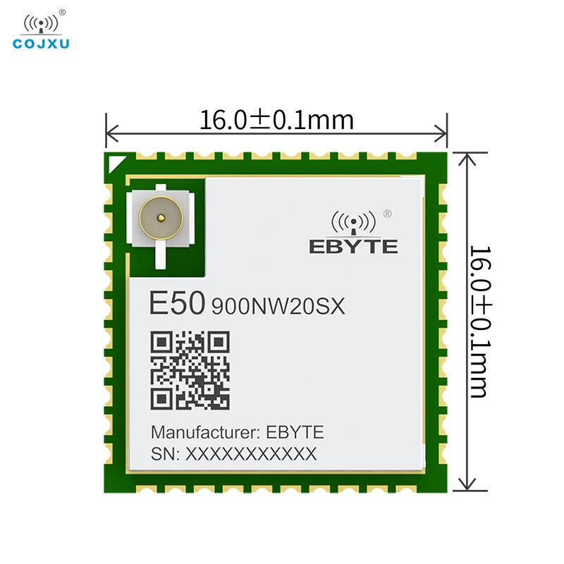무선 M-버스 모듈, URAT 모듈, COJXU E50-900NW20SX, 20dBm 메쉬 SMD SoC 모듈, 저전력 소비, EFR32FG23, 868 MHz, 915MHz