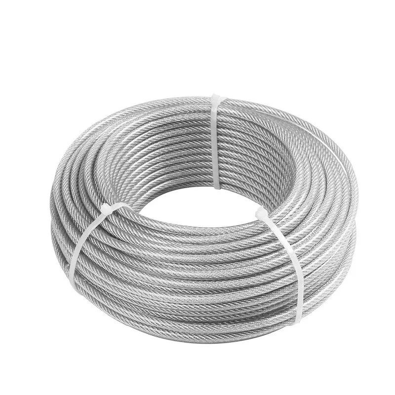 100 Meter Steel PVC Coated Flexible Wire Rope soft Cable Transparent Stainless Steel Clothesline Diameter 0.8/1/1.5/2/2.5/3/4mm stainless steel wire rope steel wire rope