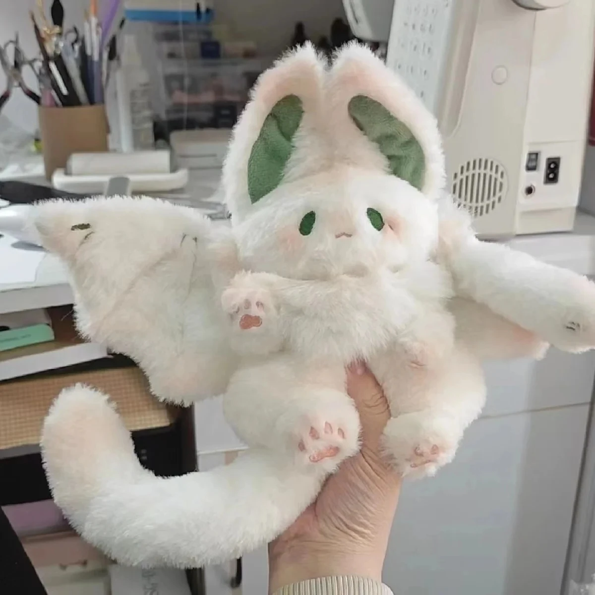 Flying Sky Big Bat Rabbit Plush Toy Kawaii Animal Creative Magical Spirit Rabbit Plush Doll White Bat Soft Stuffed Toys for Kids