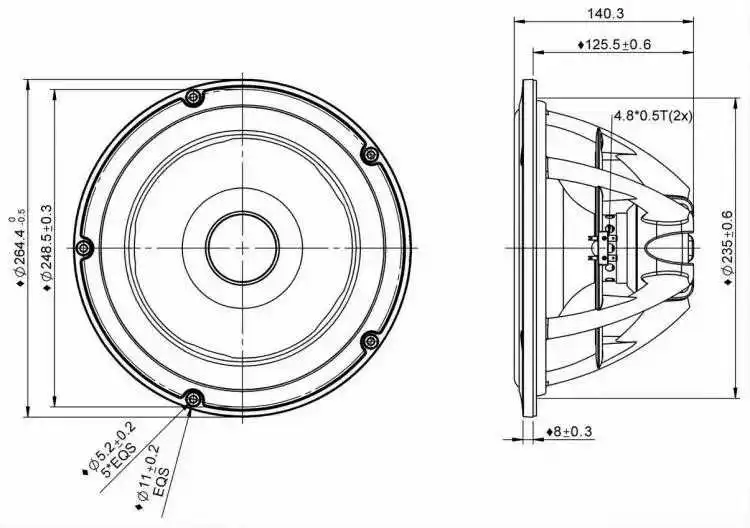 A-1054 Fever Original Denmark Speaker Vifa Ne265 10 inch Mid Bass Speaker Horn 190W 6Ohm 1PCS