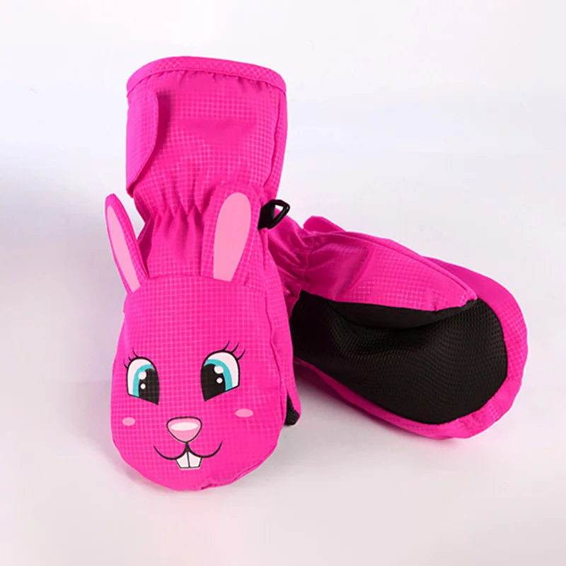 Cute Baby Winter Gloves for Skiing Cartoon Dog Bunny Waterproof Children Ski Gloves Snowboard Outdoor Winter Kids Mittens 1-6Y, winter gloves,ski gloves,baby mittens