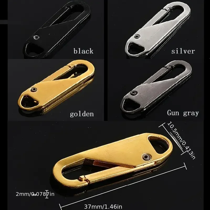 5 Pieces Zipper Slider Puller Replacement Zipper Repair Kit Universal Fixer Metal Head