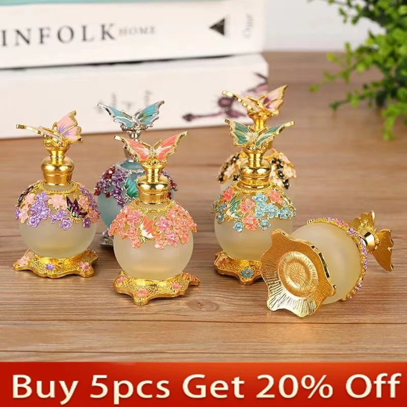 25ml Vintage Perfume Bottle butterfly Handmade Manual Painting Small Empty Refillable Bottles Metal Glass Wedding Decor Gift 420d oxford cloth manual wheelchair rear bag reflective strap storage pouch water bottle organizer accessories blue