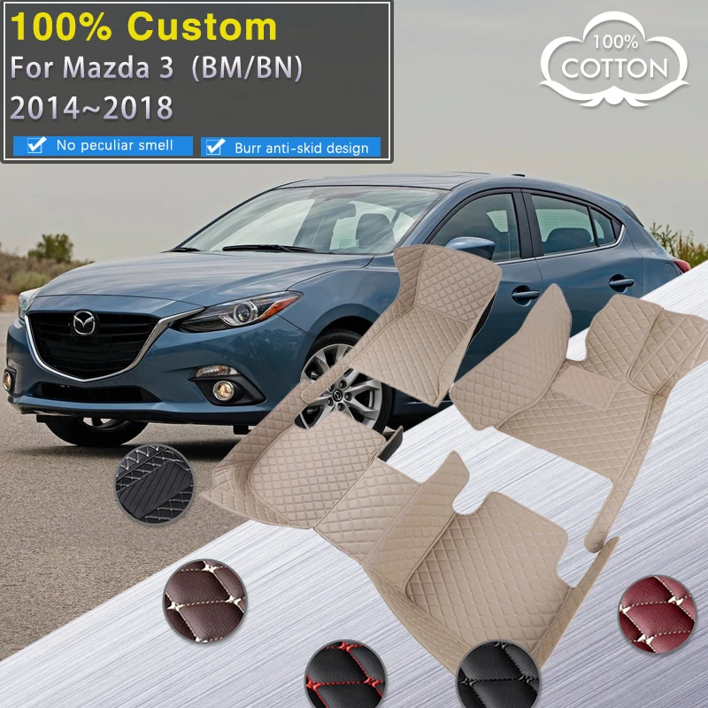 Автомобильные коврики для Mazda 3 BM BN 2014 ~ 2018 прочный водонепроницаемый коврик