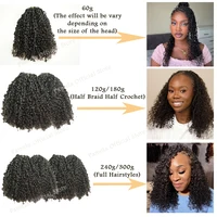 Extensions de cheveux humains bouclés afro kinky birmanes, pré-séparées, sans nœuds, pour crochet, effet plume, 100 % cheveux humains 3