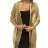 Fashion Bright Silk Sunscreen Shawl Hijab Gold Silver Shiny Scarves For Women Lace Tassel Party Evening Dress Scarf 3