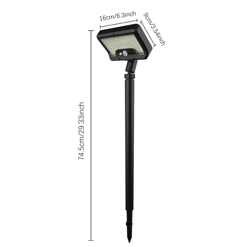 Solar Motion Sensor Garden Light with Adjustable Lighting and Weatherproof Design