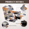 4pcs/set Recliner Slipcovers With Side Pocket Stretch Reclining Couch Covers Printed Furniture Protector 2