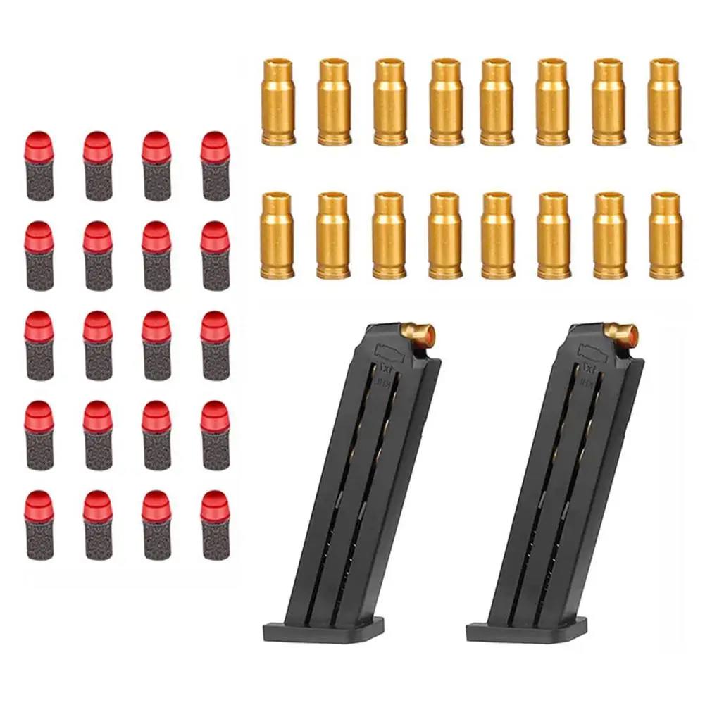 Rubber Bullet Toy Soft Bullets Shooting Toys Soft Bullet Play Toy With Magazine Cartridge Case Bullets Education Gift