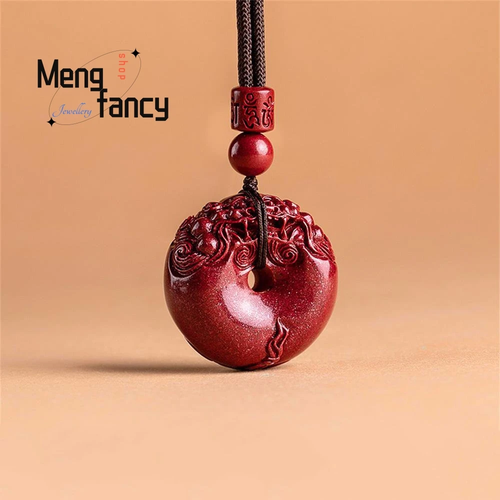 

Cinnabar Purple Gold Sand Pixiu Pendant Charms Fashion Natural Jade Fine Jewelry Luxury Necklace Amulets Men Women Holiday Gifts