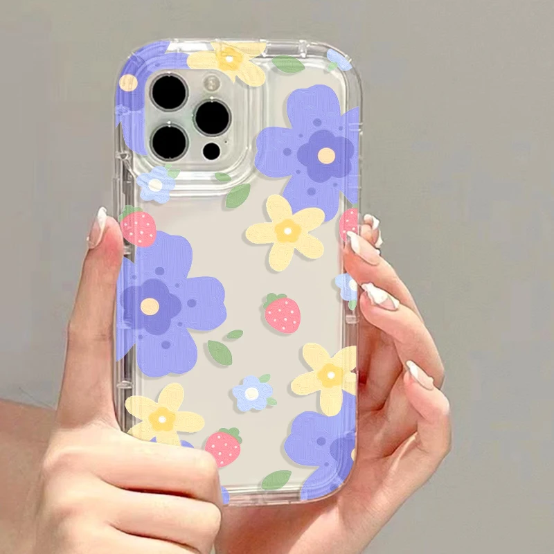 thumbnail image 1 of Funda de teléfono con flores para iPhone 13, fundas para iPhone 15, 16 Pro Max, 11, 14, 13, 12 XR, X, XS, 7, 8 Plus, SE 2022, 2020, carcasa de silicona suave, 1 of 5