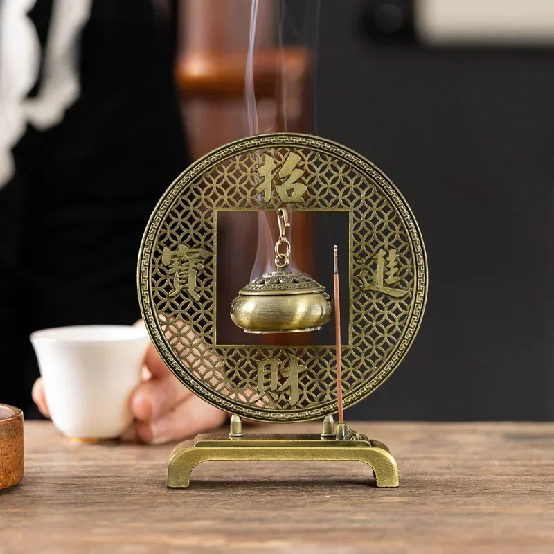 Five Blessings Chinese Incense Hanging Burner Sandalwood Small Lucky Cloud Non-stick Incense Burner Tea Incense Taoist Ornaments 5