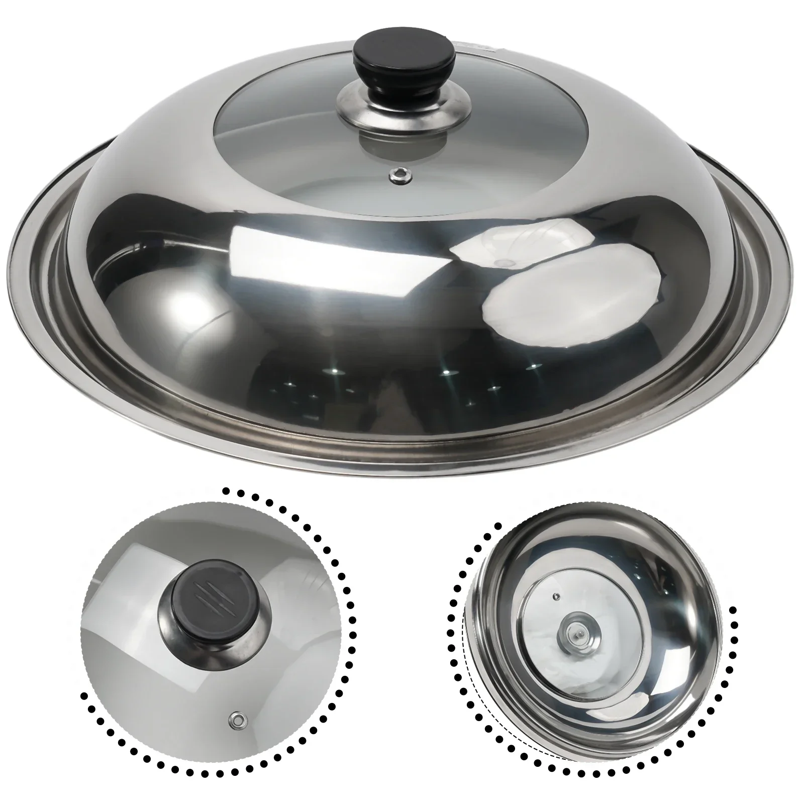 Wok Lid Pot Lid 28CM 30CM 32CM 34CM 36CM Kitchen Supplies Pot Visible Combined Wok Cover Combined Vegetable Cover glass pot lid,glass lid,wooden pot lid