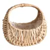 Flower Basket Storage Rattan Woven Basket Wicker Basket Half Moon With Handle Flower Girl Hand Picnic Home Wedding Party Decor 2