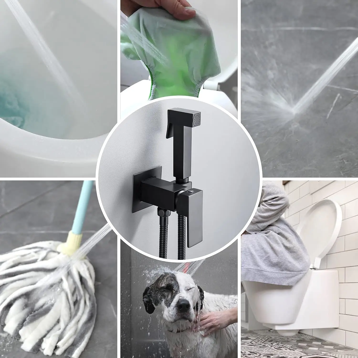 Description Picture 3 of itemKEMAIDI Warm Water Bidet Sprayer for Toilet Hot and Cold Water Tap Mixer Stainless Steel Handheld Bidet Attachment Set
