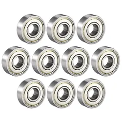 Set of 10 Precision Sealed Deep Groove Ball Bearings for Enhanced Performance (ZZ)