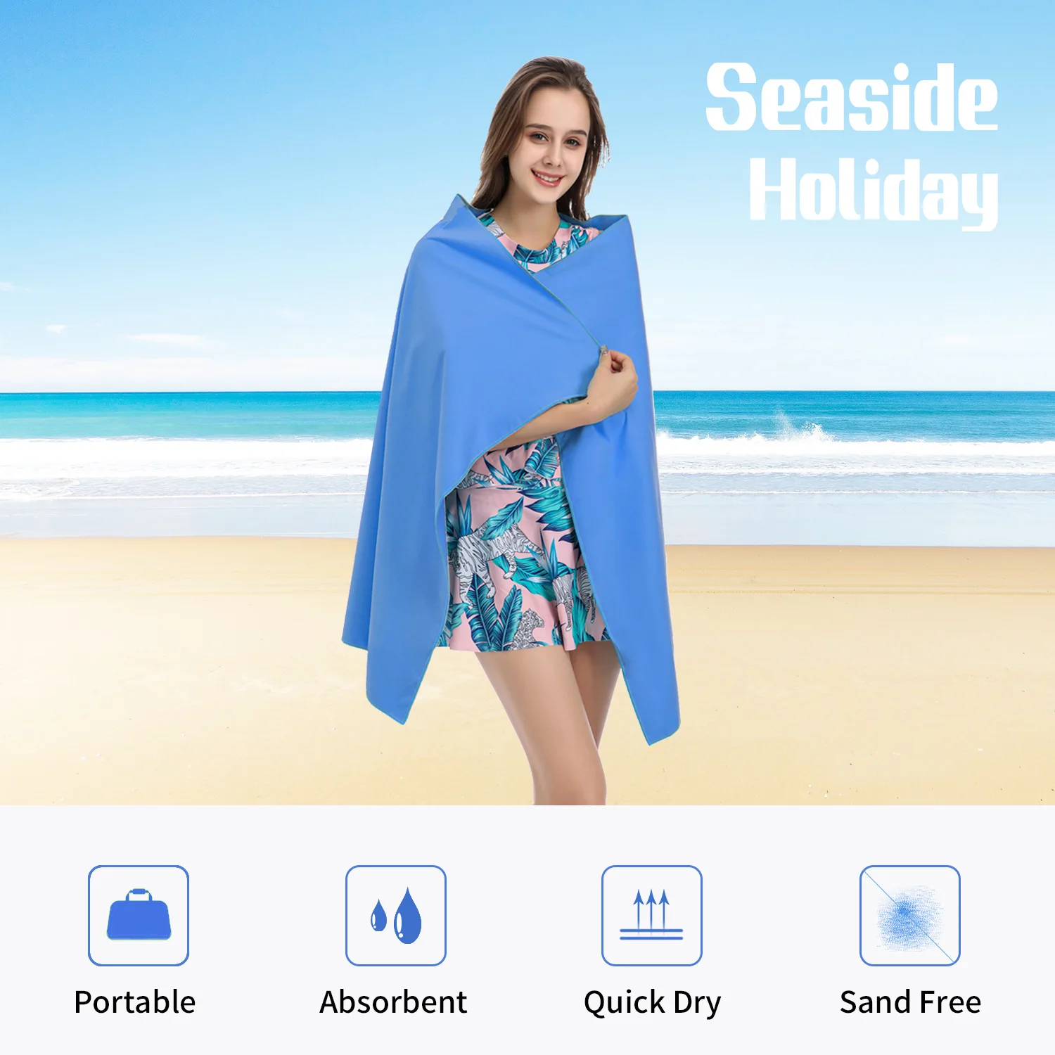2PC Ultra-Absorbent Quick-Dry Microfiber Towels for Gym, Travel, and Outdoor Adventures