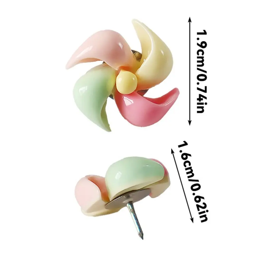10/20/30Pcs 크리 에이 티브 풍차 모양의 푸시핀 DIY 3D 컬러 풍차 푸시핀 상자 포함 귀여운 엄지 손톱 사무실 학교 용품
