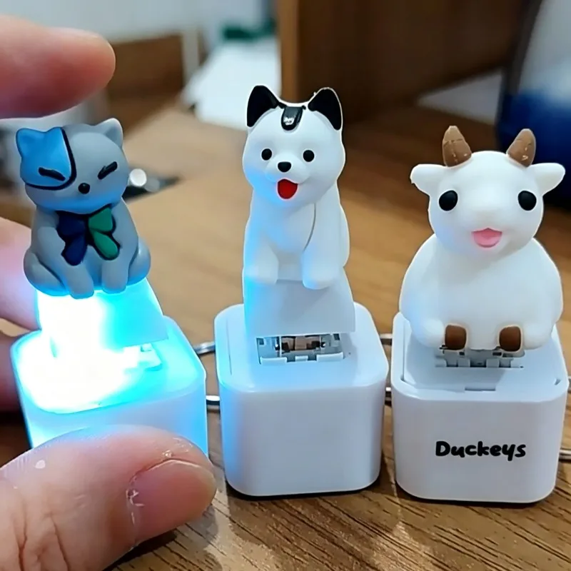 LED Rechargeable Puppy Fidget Keychain - Stress Relief Toy with Sound & Light