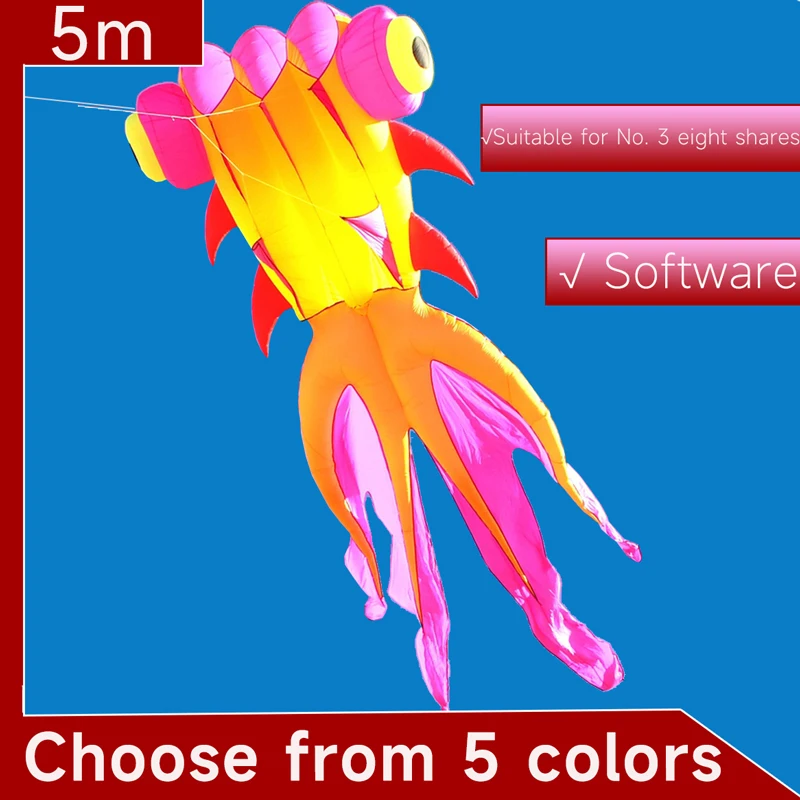 

5m Software Nylon Ripstop Outdoor Toys Flying Kites for Adults Gold fish Kite free shipping Large Kite Octopus Jelly fish