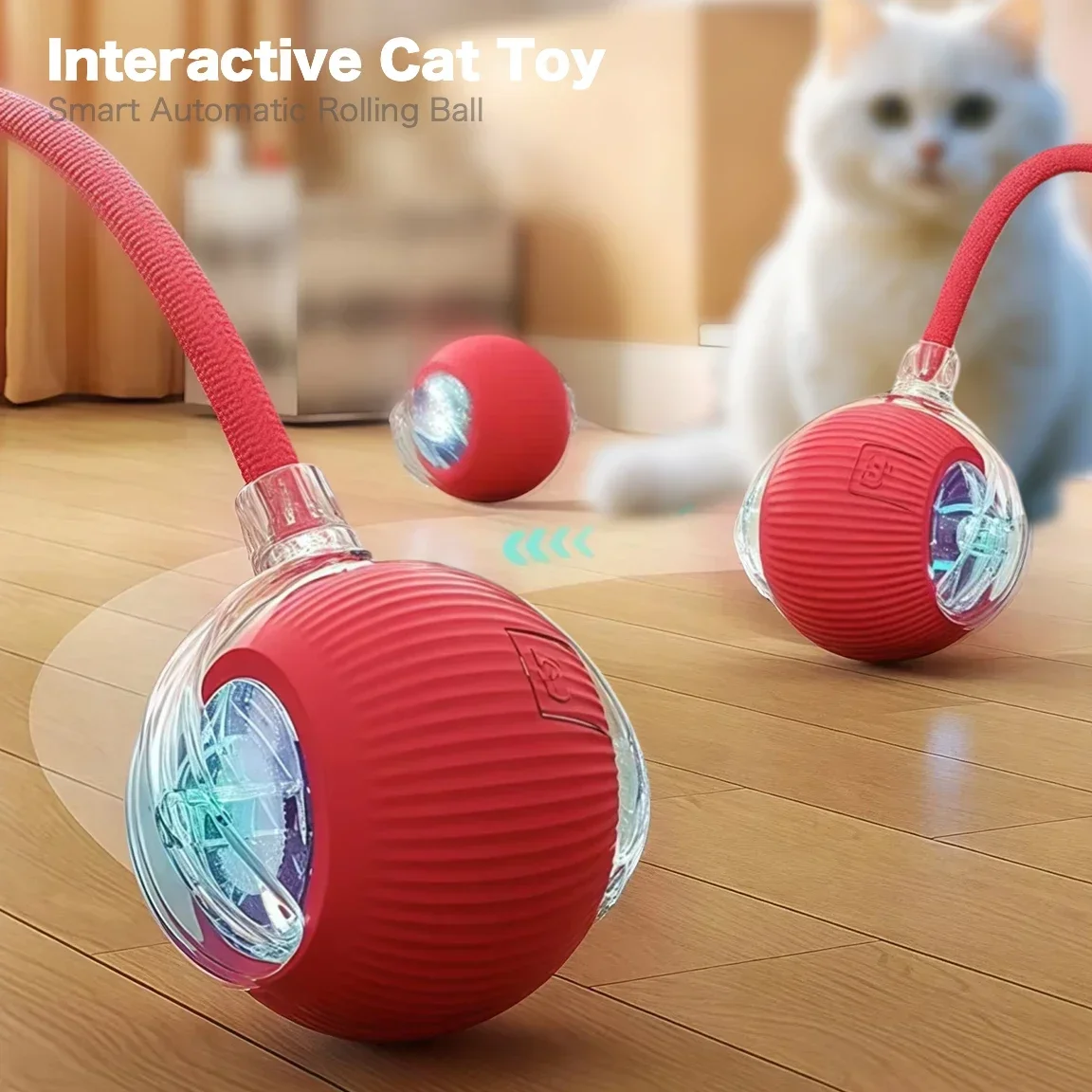 Smart Interactive Cat Toy Training Auto Rolling Ball Self-moving Kitten Auto Rolling Magic Rechargeable W/ Long Tail Teaser Toys Smart Interactive Cat Toy Training Auto Rolling Ball Self-moving Kitten Auto Rolling Magic Rechargeable W/ Long Tail Teaser Toys