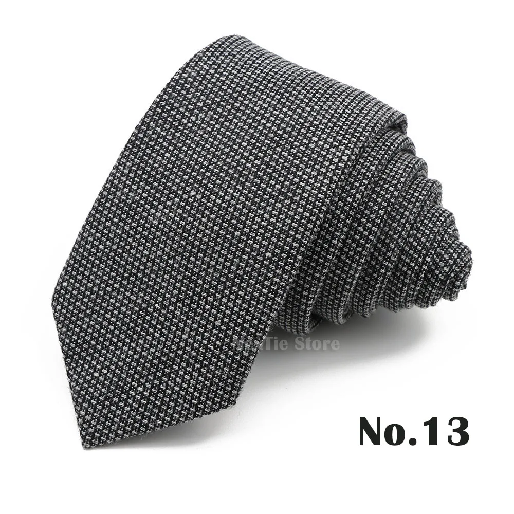 Klassische 6 cm solide gestreifte Baumwolle dünne Krawatte Khaki grau schmale Krawatte Business Anzug Smoking Hemd Männer Accessoire Geschenk – Detail 13