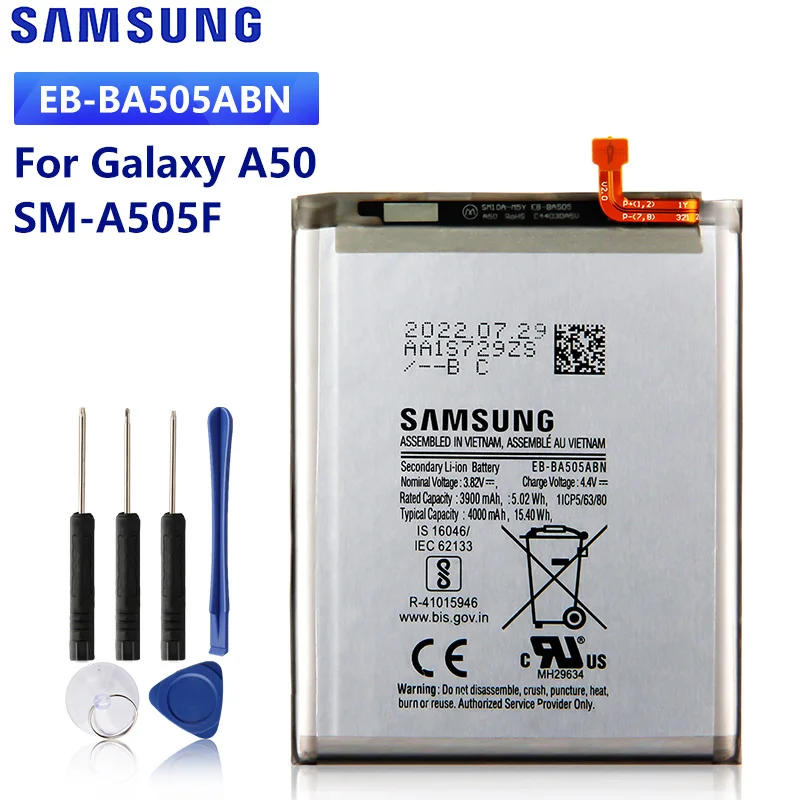 Swark EB-BA505ABU Batterie compatible avec Samsung Galaxy A50 A505F A30 SM-A305 A20 A205FN A202F M20 SM-M205F avec outils 