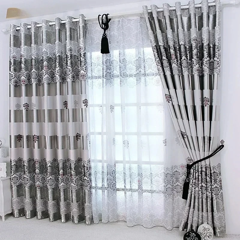 

1 pc New Curtains for Windows Drapes European Modern Elegant Noble Printing Shade Curtain For Living Room Bedroom