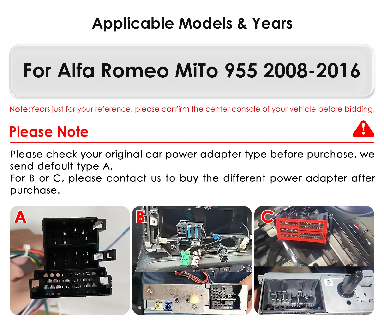 Kabelloses CarPlay Android Auto Autoradio für Alfa Romeo Mito 955 2008-2016 GPS Intelligente Systeme Stereo Multimedia Autoradio BT – Detail 3