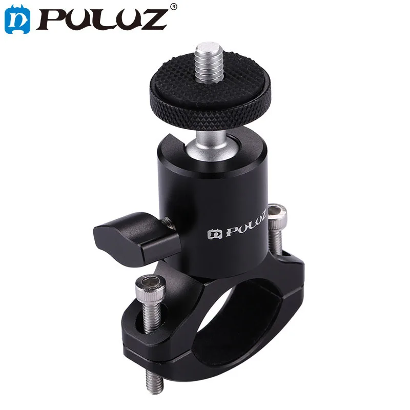 Puluz Bicicleta de Alumínio Guiador Tripé Bola Cabeça Adaptador Montagem para Câmera Ação Gopro Hero 10 Preto Xiaoyi Dji Osmo