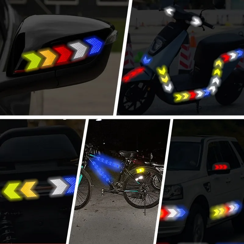 Reflective Tape Bands Reflective Stickers Reflective Tape 80-10PCS Safety Reflective Stickers Strip Luminous Warning Reflector Bumper Tape for Night Helmet Car Waterproof High Visibility