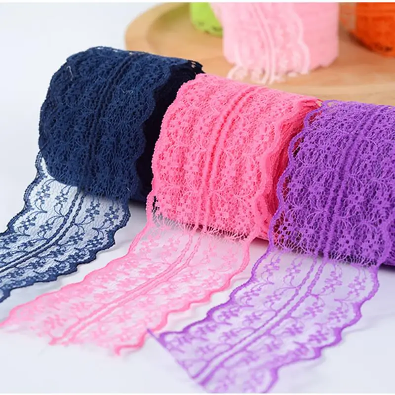 10yards Lace Trim Ribbon 22-45MM Sewing Fabric Net Cord Embroidered Wedding Dress Handicraft Accessories DIY Sewing Crafts